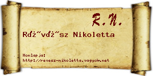 Révész Nikoletta névjegykártya